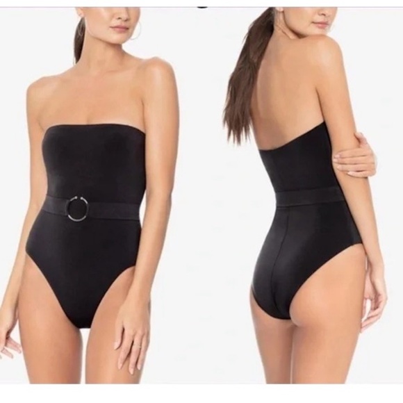 Robin Piccone Other - Robin Piccone Luca Bandeau One Piece Swimsuit in Black New With Tags Size 14